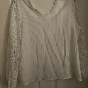 Amazon White Lace Sleeve Women's Blouse